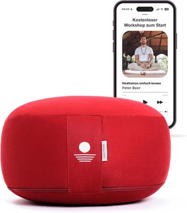 Подушка для медитації Inner Peace Yoga Cushion виготовлена зі 100 органічної бавовни та з органічним наповнювачем зі спельти Подушка для йоги кругла, Подушка для сидіння для йоги, Подушка для медитації подушки для йоги, Подушка для сидіння для йоги, Подуш