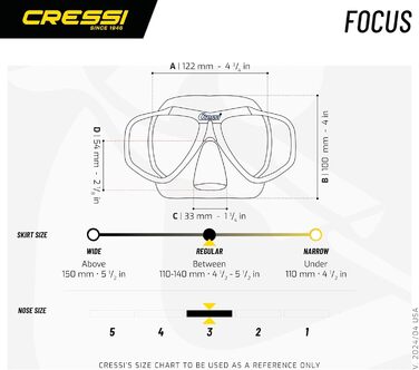 Набір трубок Cressi Focus, регульований, лінзи 1,00-8,00, чорний