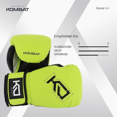 Боксерські рукавички Picsil Kombat Kyros 14oz Citrus для тренувань і змагань Muay Thai, MMA, кікбоксингу, унісекс