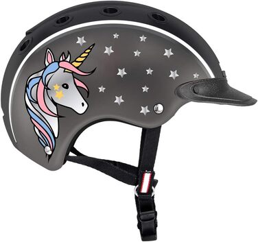 Дитячий шолом для верхової, вело- та лижної їзди Casco NORI Unicorn black/grey (чорно-сірий (єдиноріг), XS (50-52см))