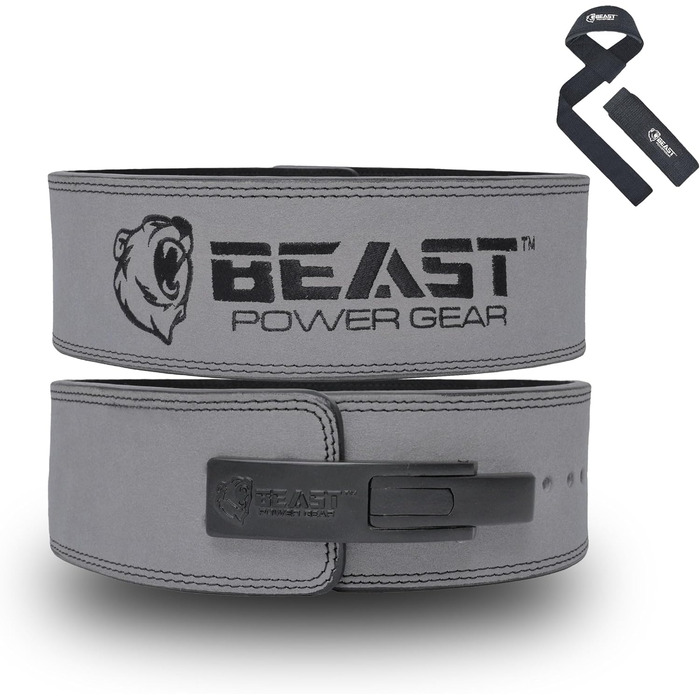 Пояс Beast Power Gear для важкої атлетики з пряжкою, 10/13 мм, XL сірий