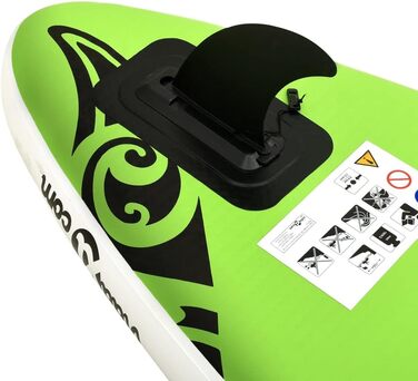 Надувна SUP дошка vidaXL 366x76x15 см, комплект, зелена