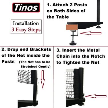 Набір сіток для настільного тенісу Tinos, міцний, регулювання натягу/висоти