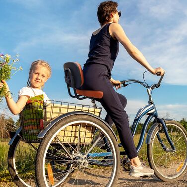 Велосипедне сідло GRELiving з регульованою спинкою, широке комфортне сідло для триколісного велосипеда