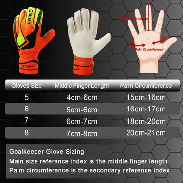 Рукавички воротаря Junior Unisex Fingersave супер-Grip помаранчеві р.7