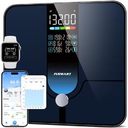 INSMART Розумні ваги для вимірювання ваги тіла та жиру, кольоровий дисплей, високоточна цифрова ванна вага для точного аналізу ІМТ і м'язової маси