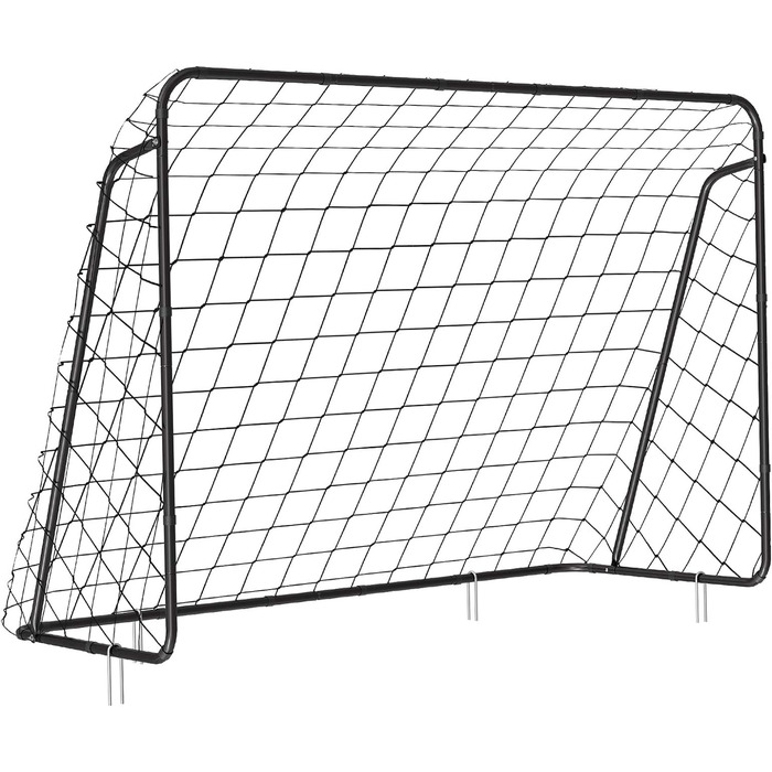 Футбольні ворота для дітей, швидка збірка, для саду, парку, пляжу, залізні труби та сітка з поліетилену 76 x 215 x 150 см Чорний