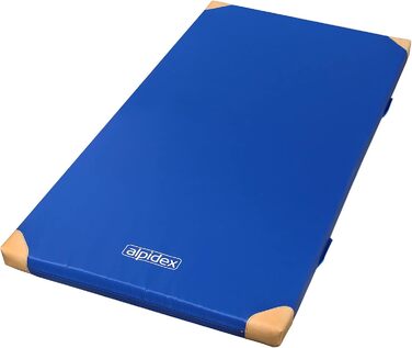 Гімнастичний мат ALPIDEX 200x125x8 см, нековзний, шкіряні кути, м'який