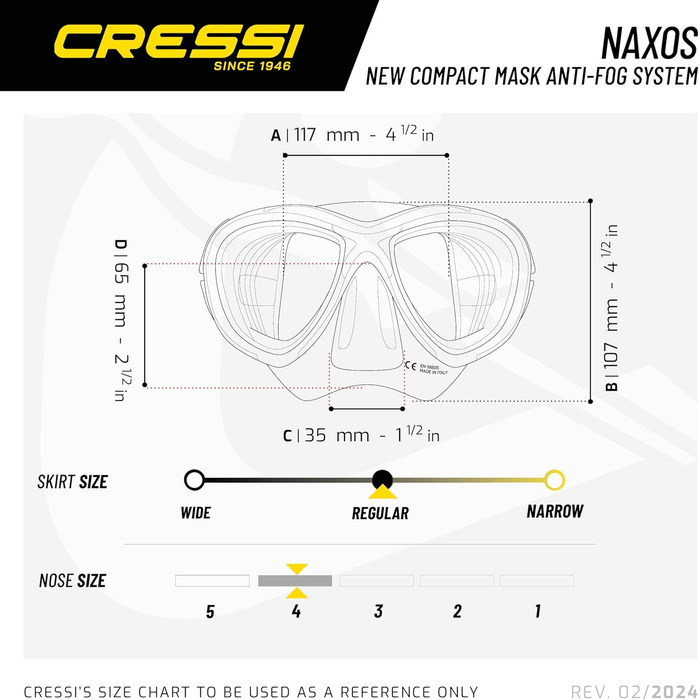 Маска CRESSI Naxos унісекс із захистом від запотівання