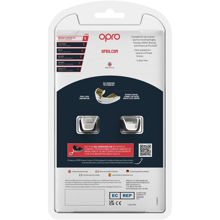 Капа OPRO Instant Custom-Fit, комфорт і захист для спорту, дорослих