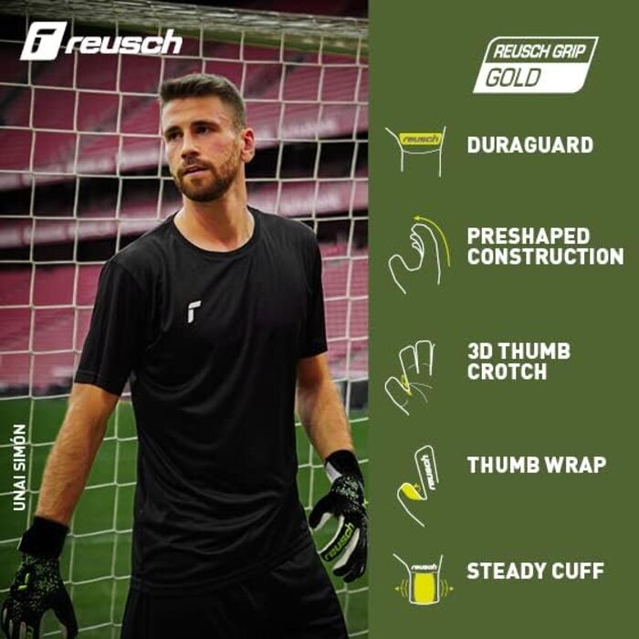 Воротарські рукавички Reusch Pure Contact Gold унісекс, внутр. шов, золото, розм. 10