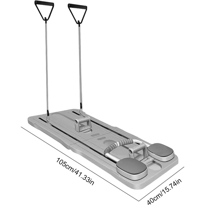 Планка Тренажер Дошка для живота Багатофункціональна дошка для живота Складна дошка для фітнес-тренера Дошка для фітнес-м'язів Фітнес-дошка для віджимань Дошка для реформування пілатесу, домашнє тренажерне обладнання Сірий