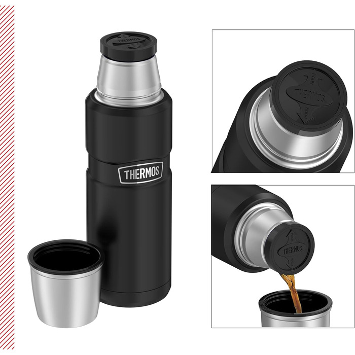 Пляшка для напоїв Thermos King 470 мл, нерж. сталь, 12 год гаряча/24 год холодна