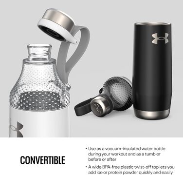 Пляшка для води Under Armour Infinity 650 мл, сатинова чорна, спортивна, 22oz
