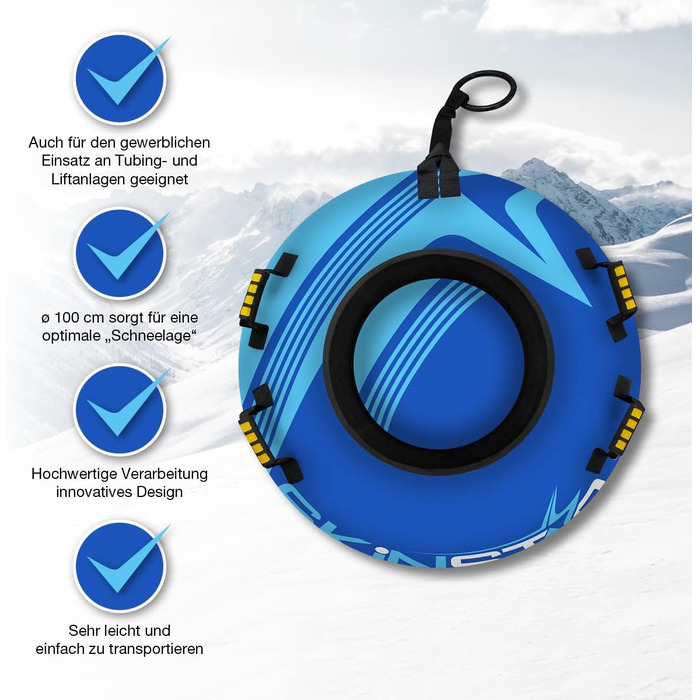 Санна шина SkinStar Pro SNOW TUBE Sled Bob Ø100см синьо-блакитний