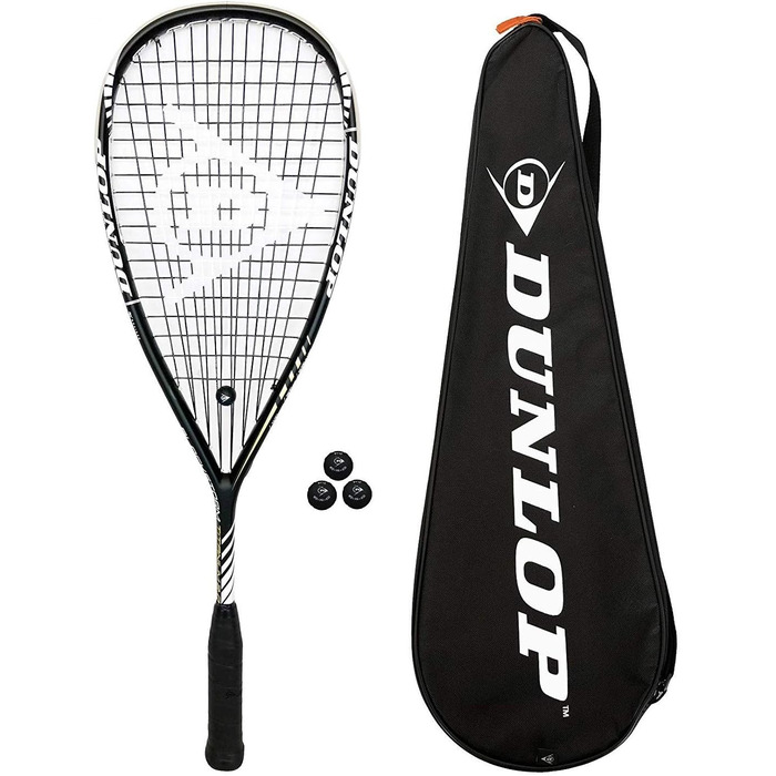 Ракетка для сквошу Dunlop Blackstorm Titanium 2.0 чорна + 3 м'ячі