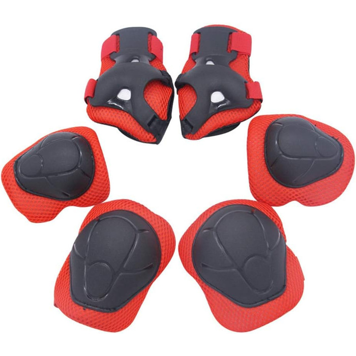 Протектори Inline Skate Protective Gear Kids Knee Pads Set 7 шт. з регульованим шоломом для роликового скейтборду Скейтборду Велосипед Роликові ковзани Скутер червоний 2,5-9 років