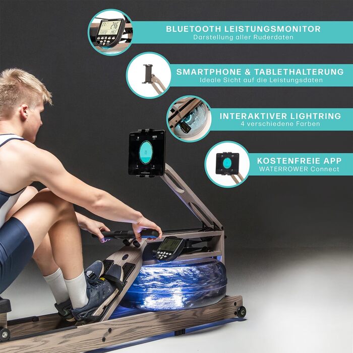 Гребний тренажер WaterRower Driftwood Світле дерево Bluetooth монітор