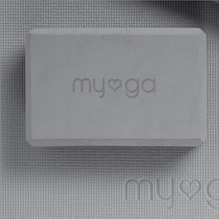 Стартовий набір Myga Yoga килимок для йоги, блок для йоги з цегли та металу D-ring Yoga Strap стартовий набір для початківців Чудово підходить для пілатесу, йоги, розтяжки, здоров'я та фітнесу (сірий)