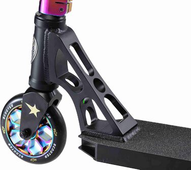 Трюковий самокат STAR SCOOTER Pro Sport Freestyle Kick Stunt Scooter для дітей від 7 років, дорослих 110 120 мм професійний, напівпрофесійний трюковий ролик Alu HIC 120 мм професійний чорний хром