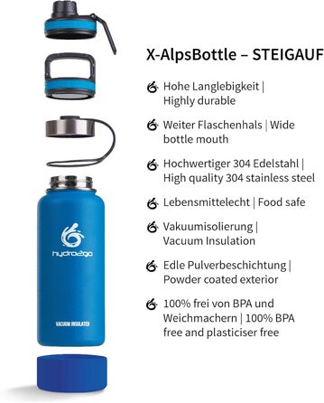 Термос hydro2go X-AlpsBottle 950 мл, небесно-блакитний