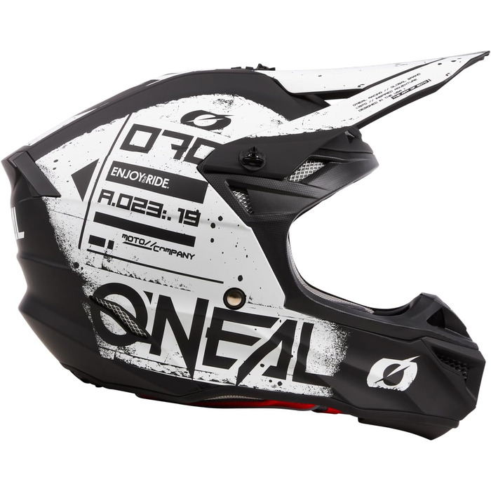 Мотокросовий шолом O'NEAL 5SRS SCARZ V.24 для дорослих, ендуро, поліакриліт, 2 оболонки, чорний/білий