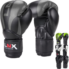 Боксерські рукавички LNX Nitro 8-16oz для чоловіків, жінок і дітей — для боксу, кікбоксингу, муай-тай, MMA, спарингів, тренувань