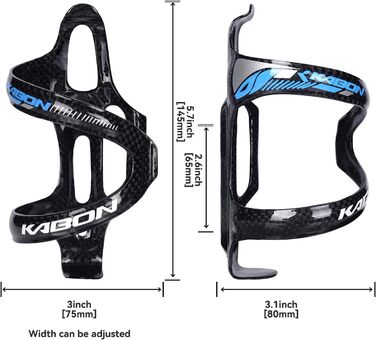 Клітка для велосипеда KABON, 3K карбон, надлегка (чорний, синій)