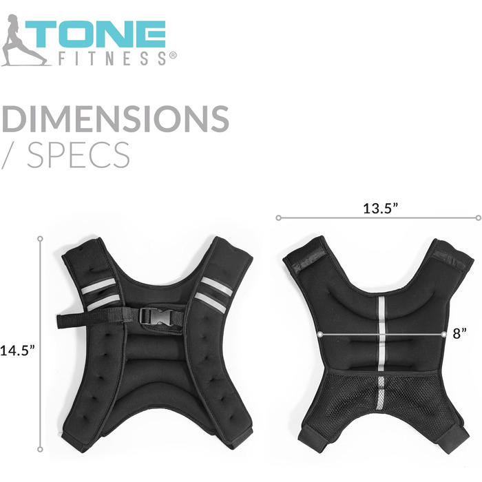 Жилет-обтяжувач Tone Fitness 5,4 кг для фітнесу та тренувань