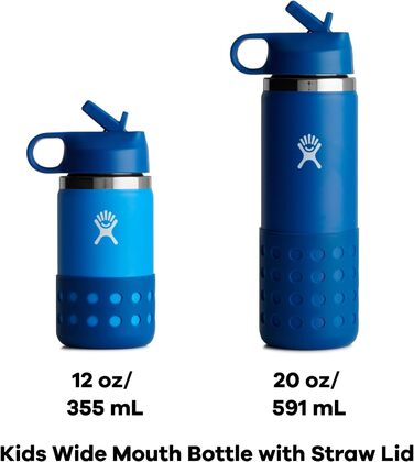 Дитяча пляшка Hydro Flask з широкою кришкою та соломинкою, 590 мл, колір півонія