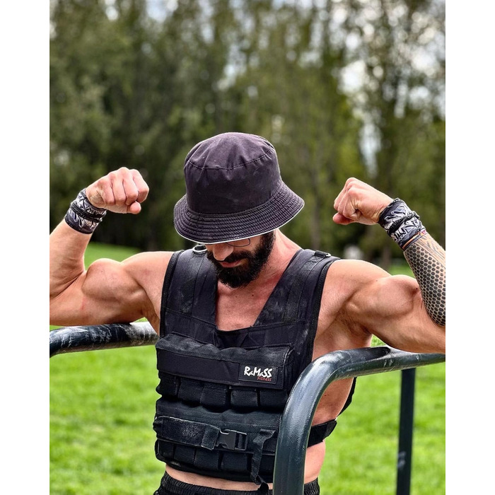 Жилет RAMASS Fitness Weight Vest, ваговий жилет 1кг - 20 кг, знімні металеві обважнювачі, ідеально підходять для гімнастики, силових тренувань, обладнання для чоловіків і жінок