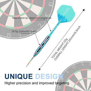 Дартс сталевий Trecynd 22 г, 3 дротики з металевим наконечником