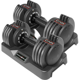 CAP Barbell Регульовані круглі гантелі, пара, 5,7 кг, 11,3 кг, 25 кг – вибір ваги
