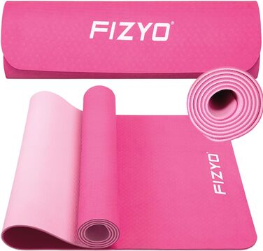 Йога-мат Fizyo 183x61 см, рожевий, TPE, нековзкий, з сумкою та ременем, для пілатесу, фітнесу, товщина 0,6 см