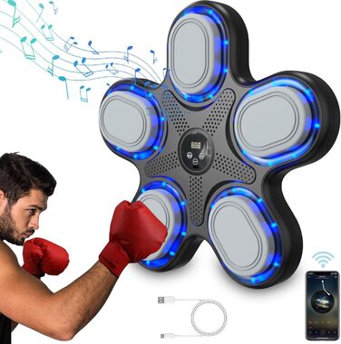 Електронна Bluetooth боксерська машина для тренувань, настінна ударна мішень, музичний тренажер для боксу
