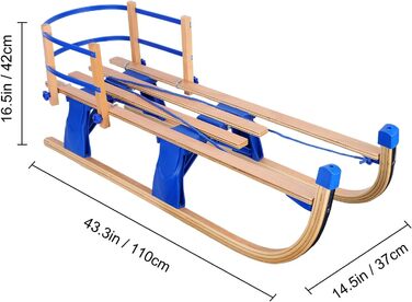 Санчата дерев'яні дитячі складні зі спинкою 109,2x38,22,9 см