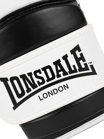 Боксерські рукавички Lonsdale Barford зі шкіри, білі/чорні, 14 унцій