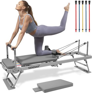 Складаний пілатес-тренажер для дому Balanced Body, реформер з платформою для стрибків, 5 додаткових кольорових шнурів, для фітнесу та тренувань