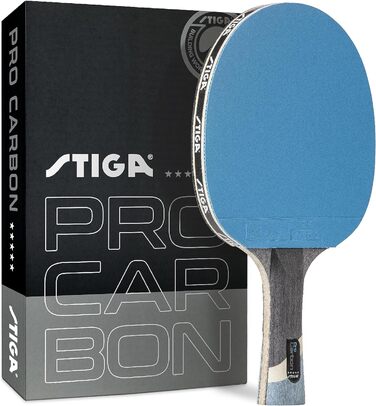 Ракетка для настільного тенісу STIGA Pro Carbon з технологією Carbon для турнірних ігор, червона та синя