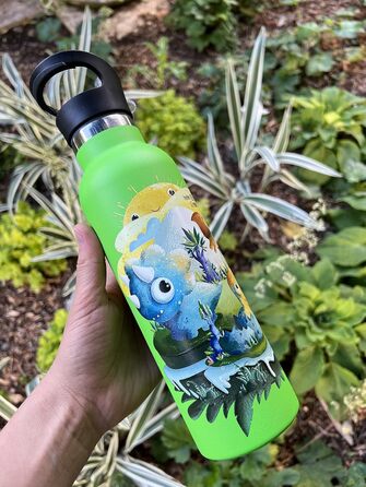 Двошарова вакуумна пляшка для води з трубочкою, спортивною кришкою, дитяча термобутилка з нержавіючої сталі, BPA Free, екологічна, 503 мл, чорна