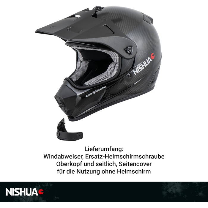 Мотошолом Enduro Carbon Evo XL, сертифікований ECE, карбон, чорний, легкий, з посиленою ударостійкістю, вентиляцією та комфортною підкладкою