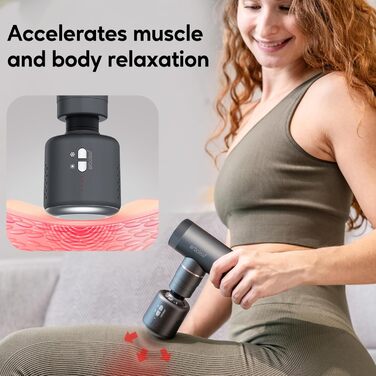 Масажний пістолет Arboleaf Mini Massage Gun, масажний пістолет, 3200 об/хв 0,47 кг з силіконовими насадками AI Levels 4, безшумний м'язовий пістолет з кишеньковим м'язовим пістолетом для розслаблення м'язів Потужна батарея USB-C (срібло)