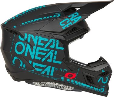 Шолом для мотокросу O'NEAL 3SRS Shocker, ABS, ECE 22-05, DOT, AS/NZS, ACU, для дорослих, S, чорний/бірюзовий