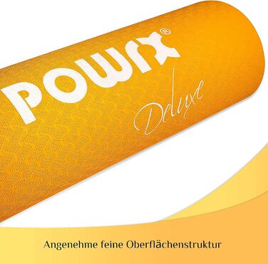 Килимок для йоги POWRX Deluxe нековзний TPE Mango (173x60,5 см)