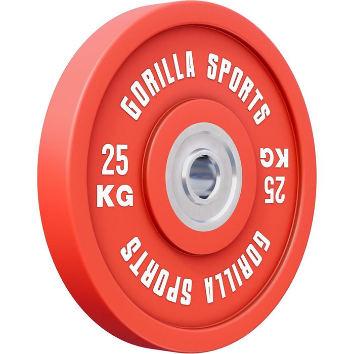 Пластини GORILLA SPORTS 5-25 кг, чавунні, прогумовані, олімпійські