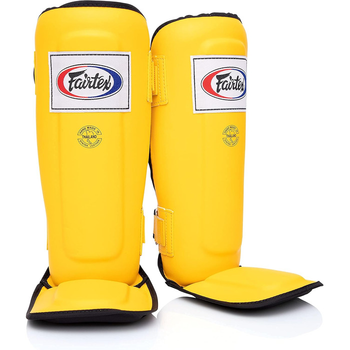 Щитки для гомілки Fairtex SP3 жовті, M - високоякісні та легкі