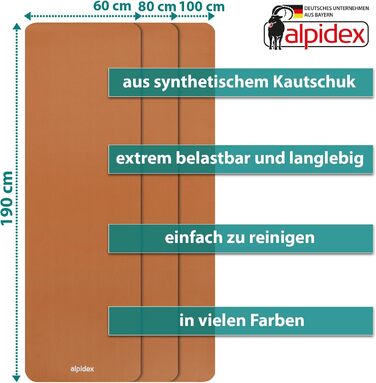 Килимок для йоги ALPIDEX товстий 1,5 см не ковзає (абрикос)