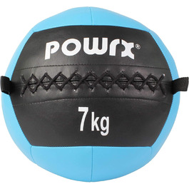 Медичний м'яч Wall-Ball 7 кг POWRX, професійний, бірюзовий
