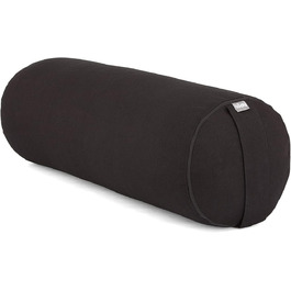 Рулон Bodhi Yoga Bolster Ø 22 см Рулет для йоги з органічною начинкою зі спельти Подушки для йоги для відновлювальної та інь-йоги Бавовняний чохол, який можна прати Подушка для пілатесу з ременем для перенесення (чорна)