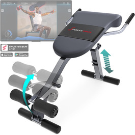 Sportstech 3-в-1 тренажер для спини та преса, універсальна лавка для жиму та гантелей, складана, з бенкюлером, домашній фітнес, німецька якість, BRT200